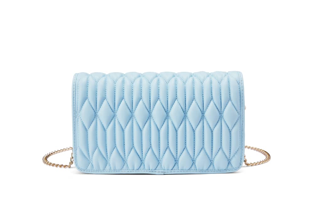 Sky blue ruched bag