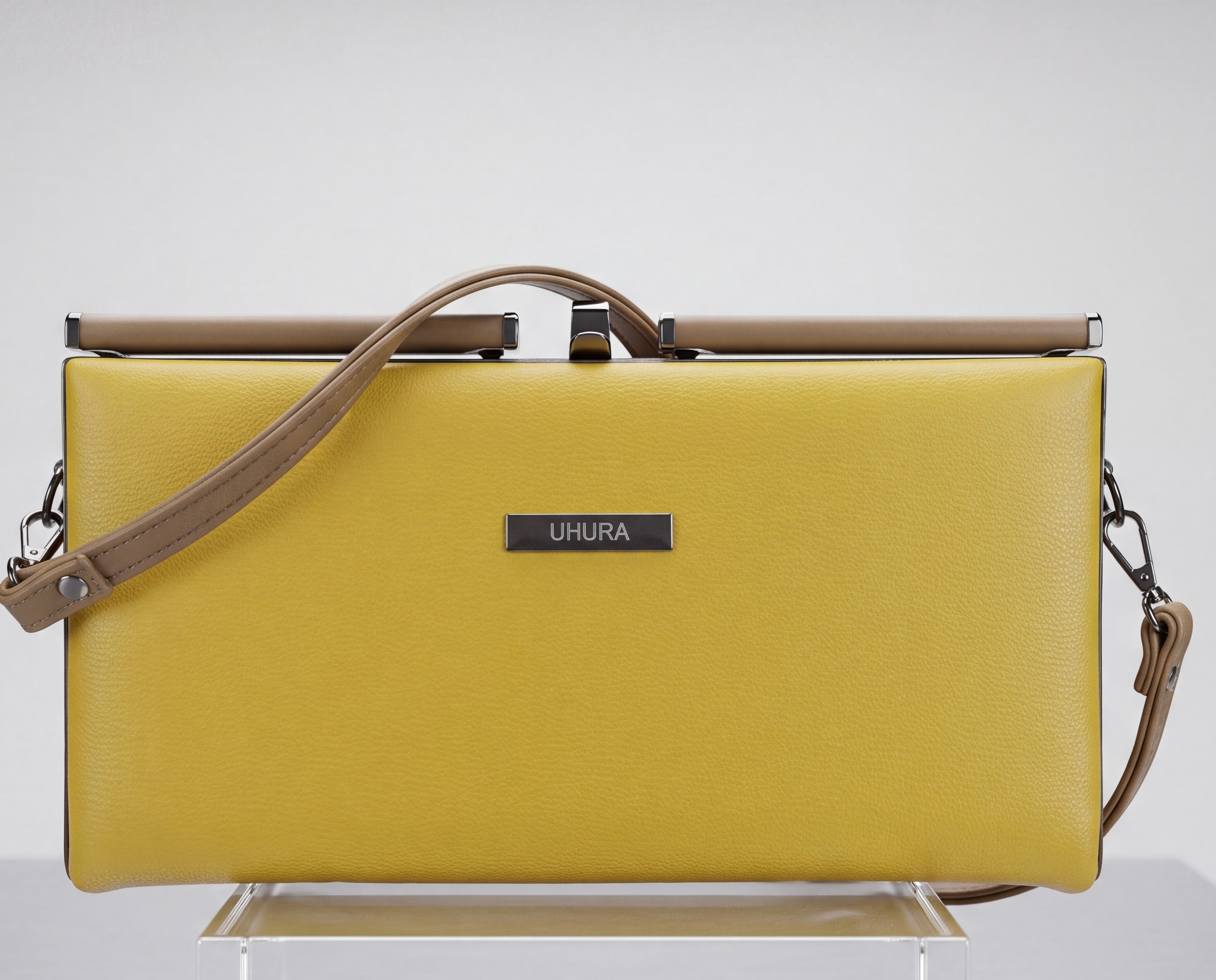 Yellow clutch bag