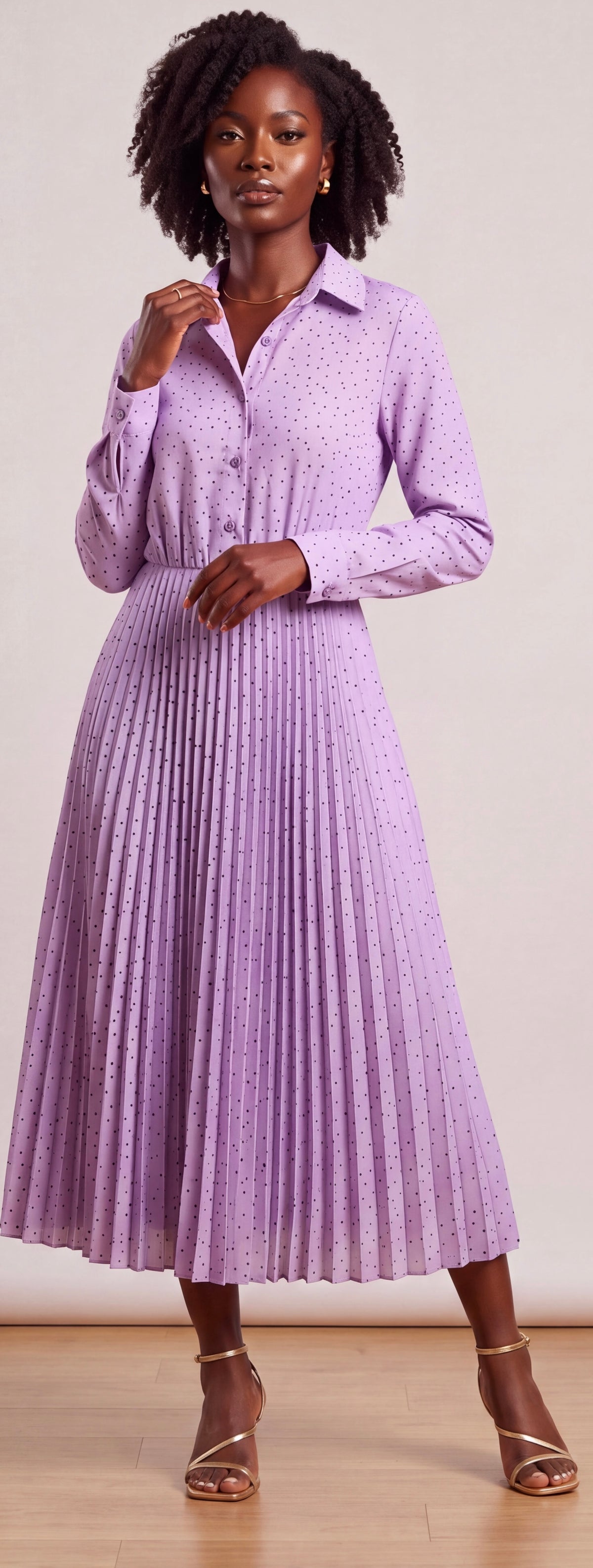 Lilac pleated dress