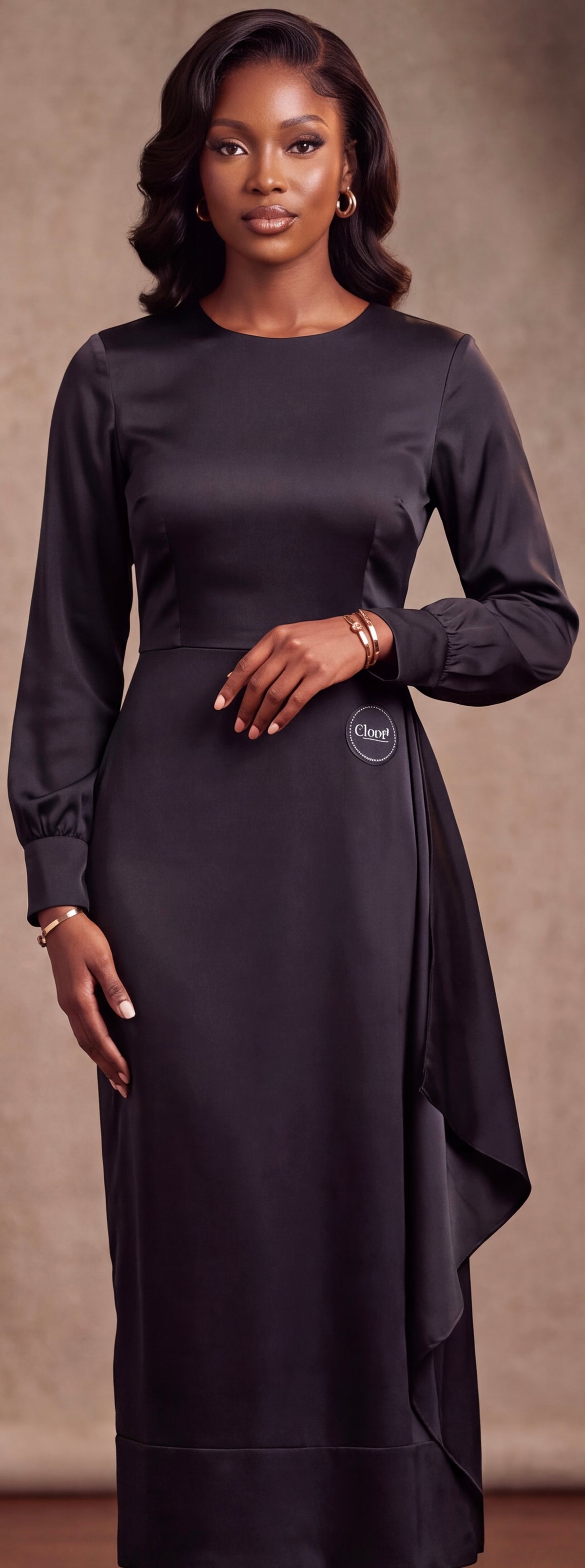 Black midi dress