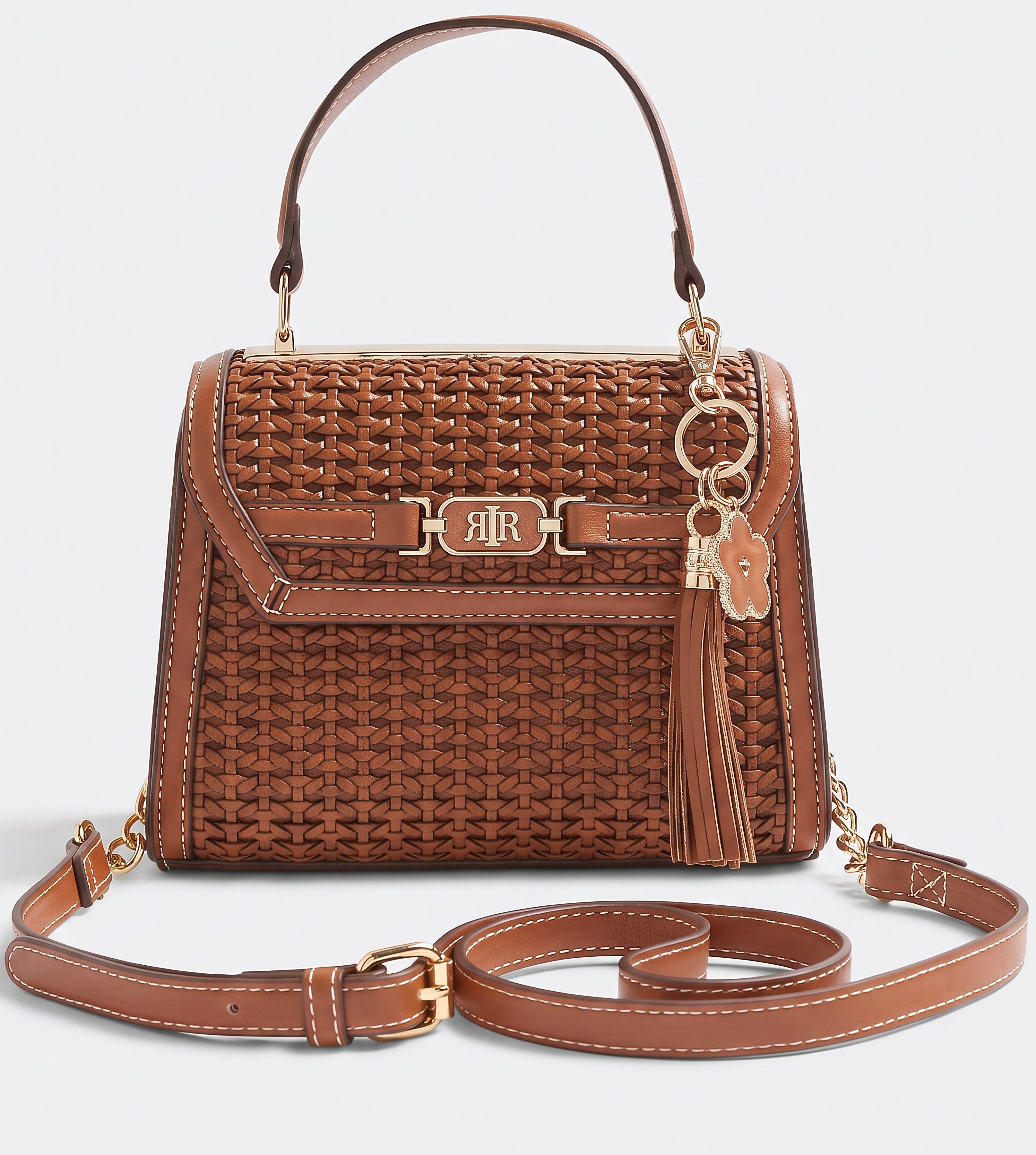 Mini tan crochet bag