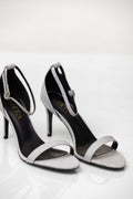 Silver heeled sandals