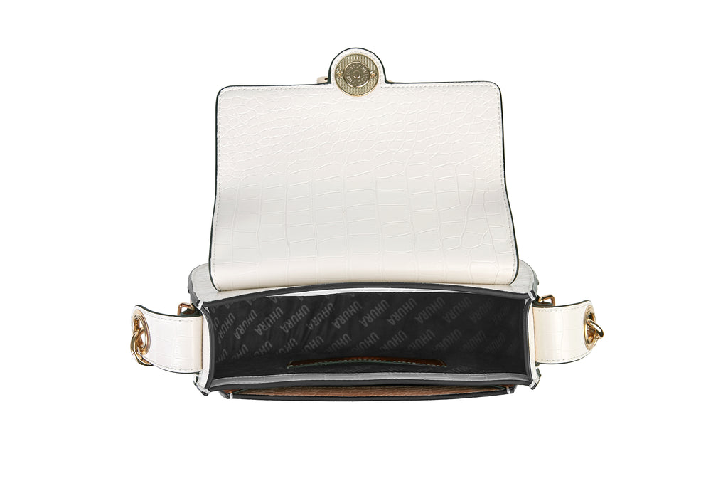 Croc white saddle bag