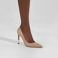 Nude gold court heels