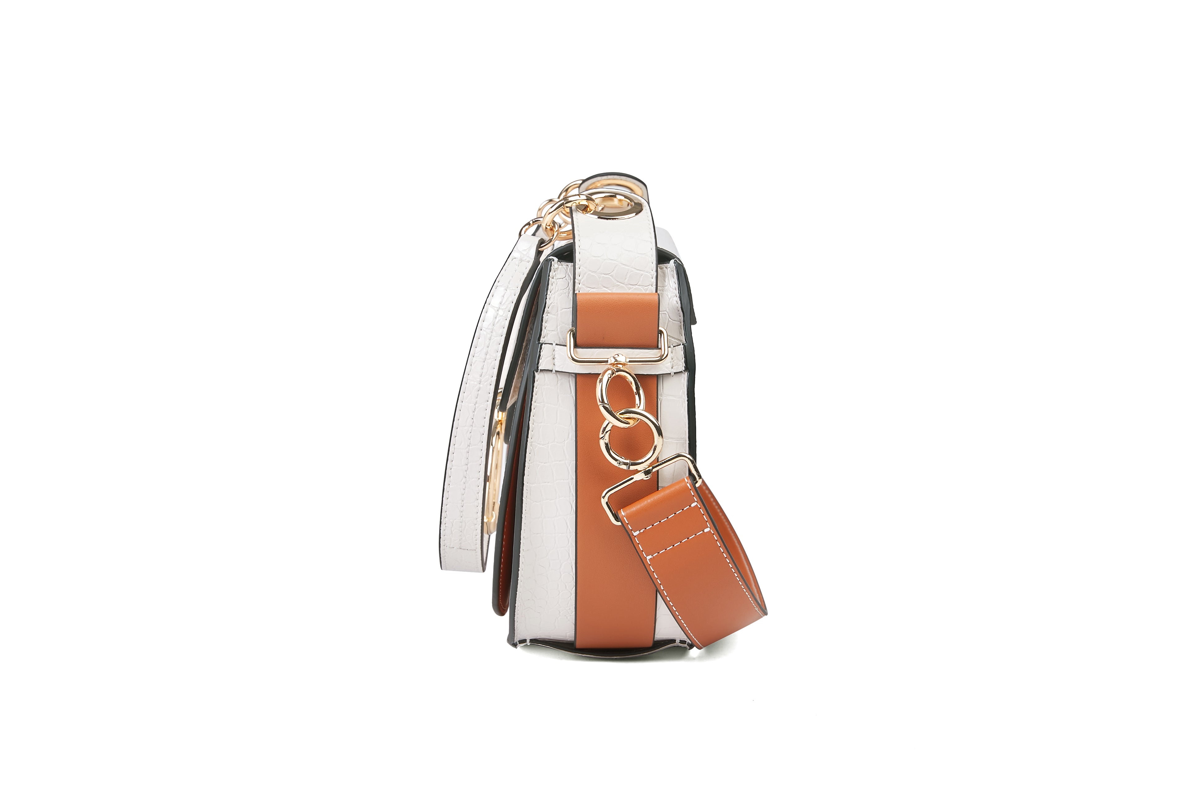 Croc white saddle bag