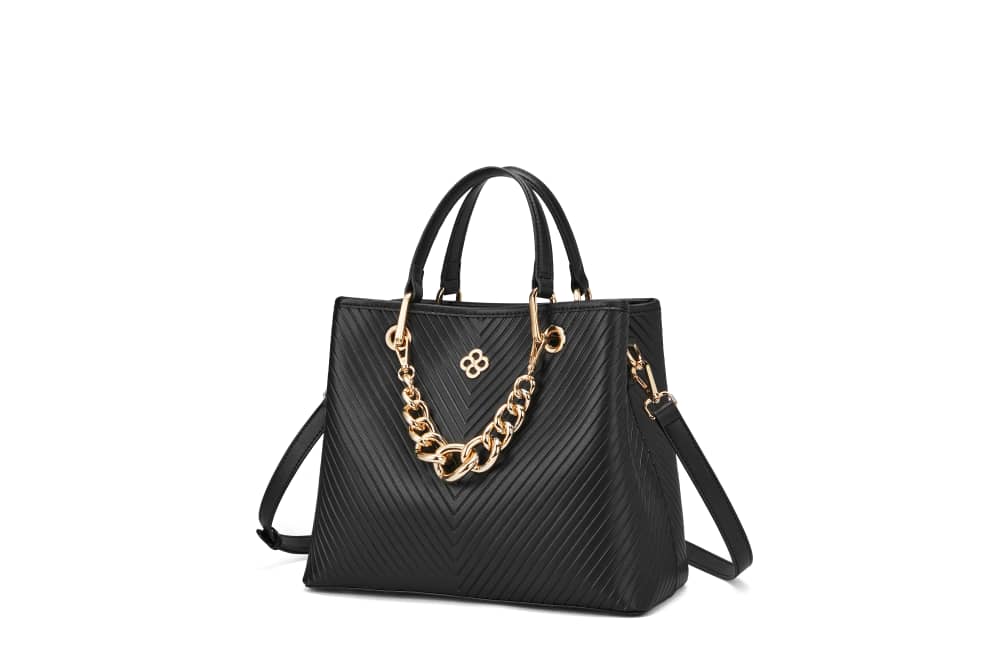 Black stripped medium size bag