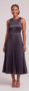 Midi black pleated dress