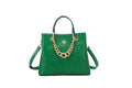 Green stripped medium handbag