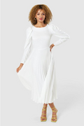 White pleated dress