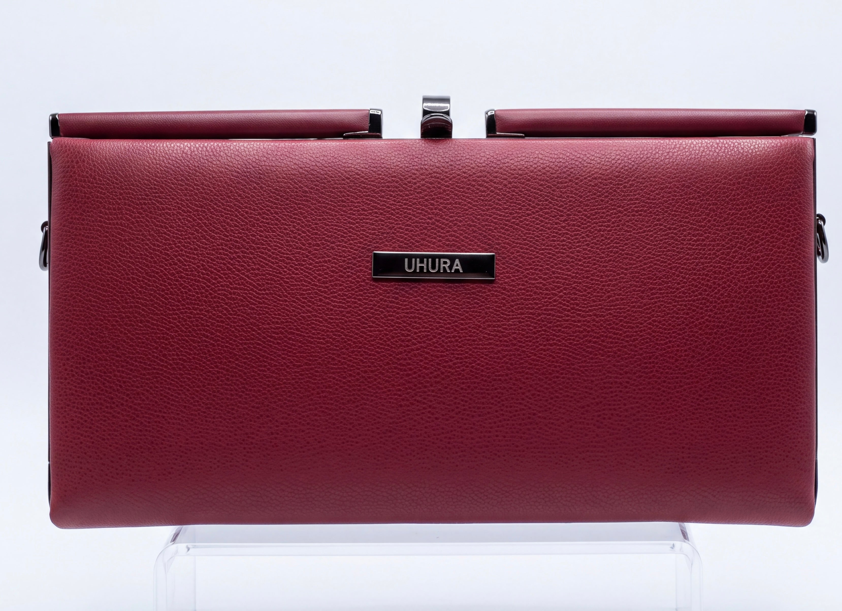 Red clutch bag