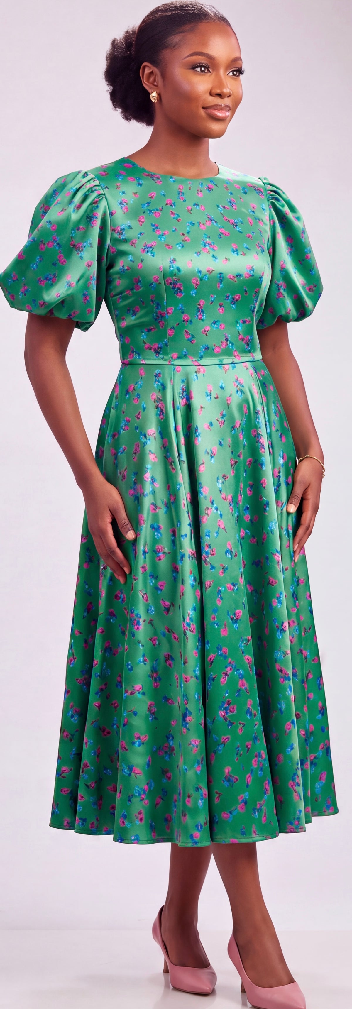 Midi floral print dress
