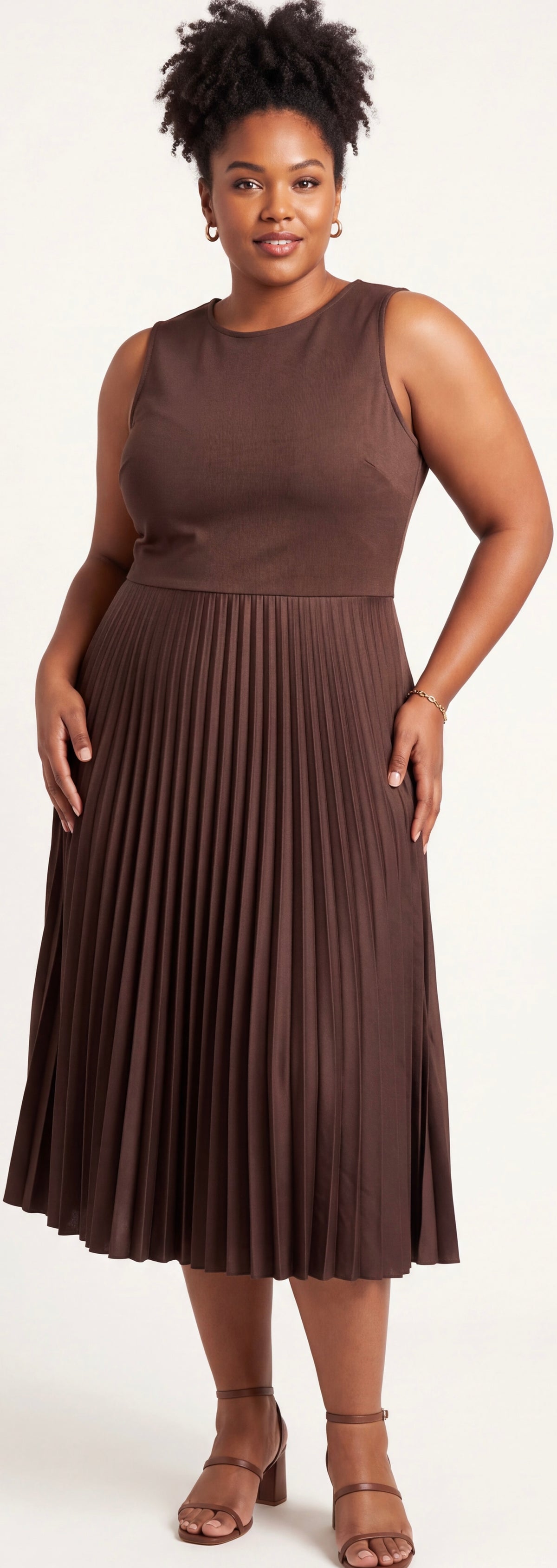 Brown skater dress