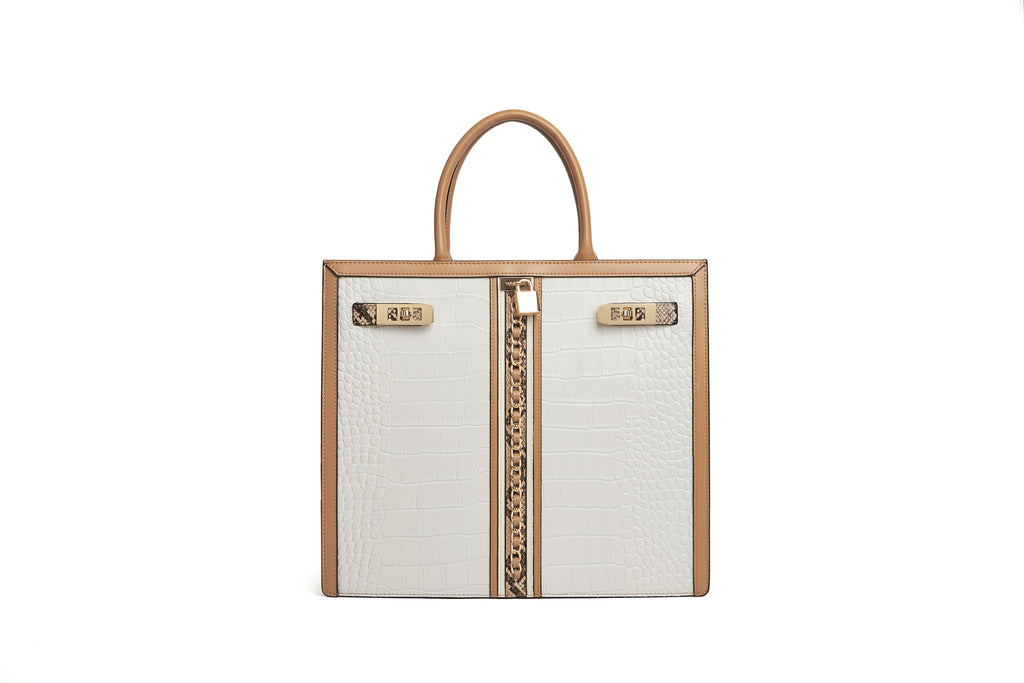 Large cream box bag