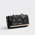 Black floral wallet
