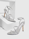 Silver strappy heels