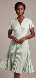 Sage pleated dress