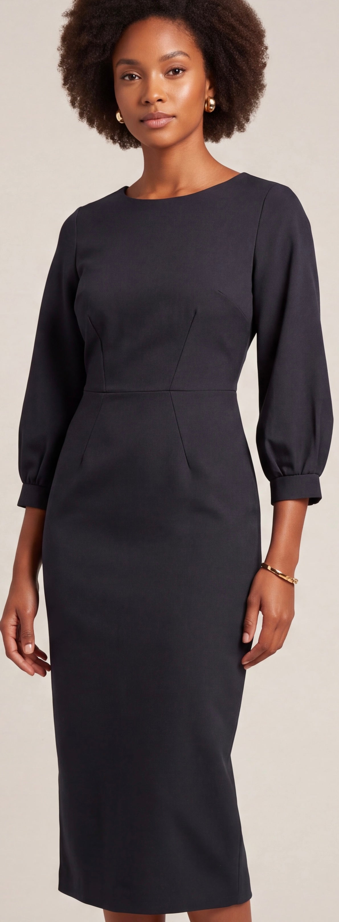 Black midi dress