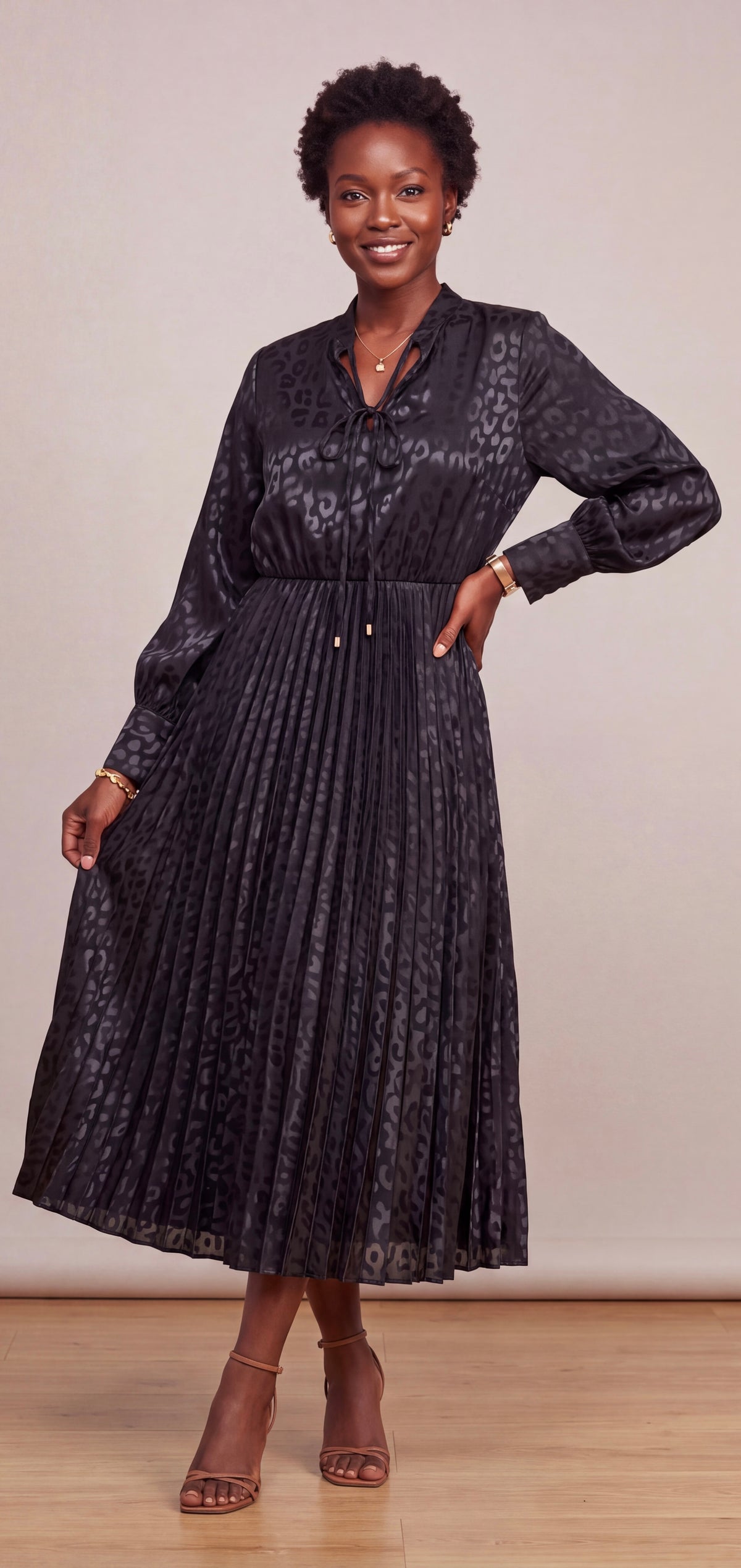 Black print dress
