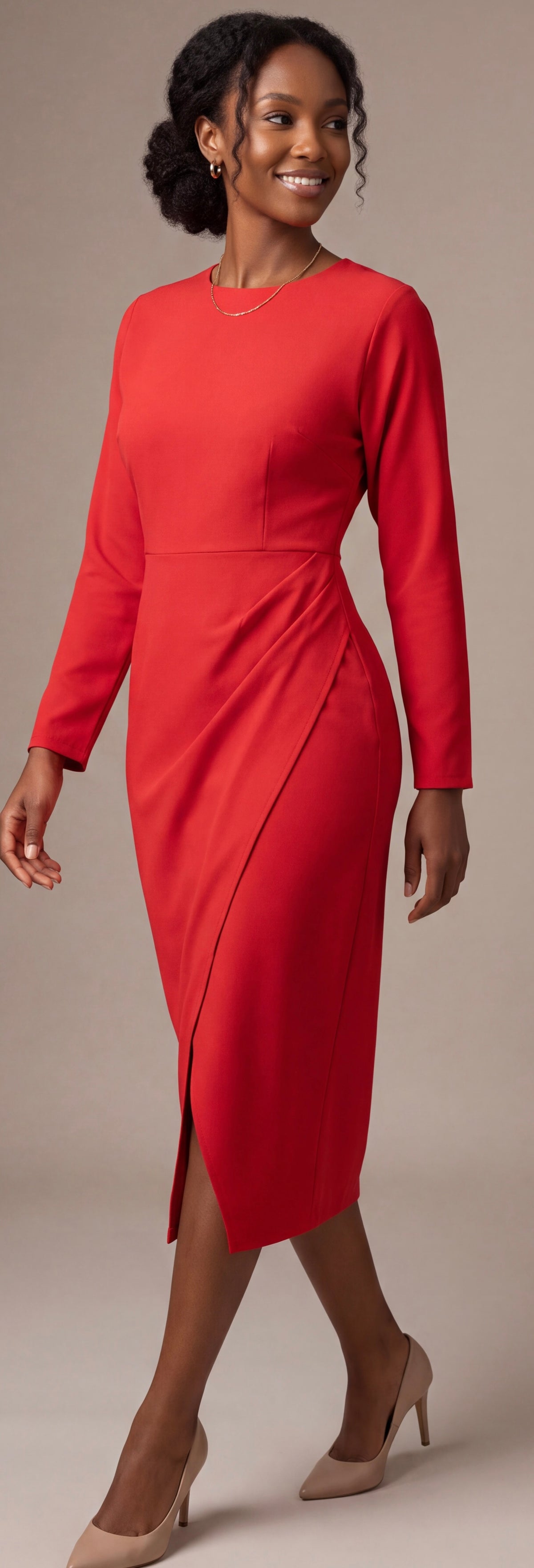 Midi red dress