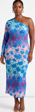 One shoulder print dress
