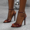 Burgundy high heels