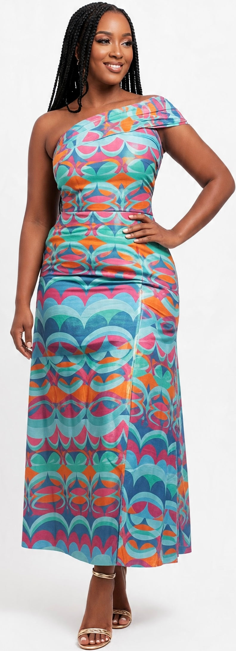 Print midi dress