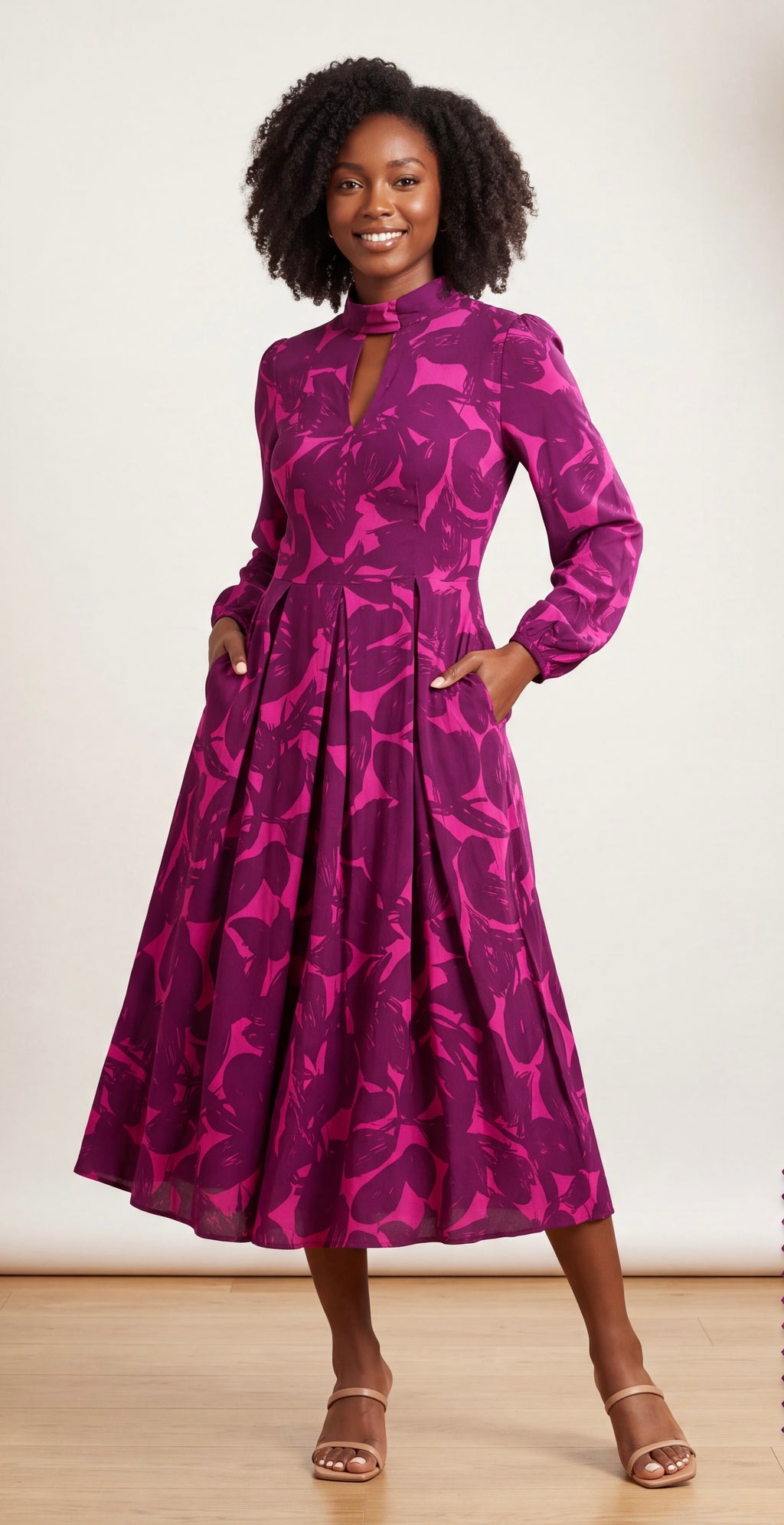 Maroon tea dress