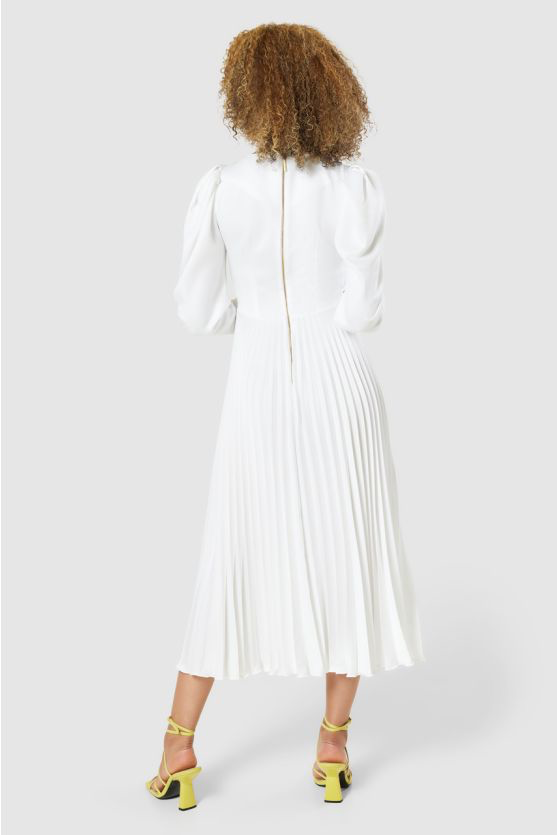 White pleated dress