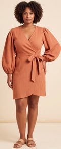 Brown wrap dress