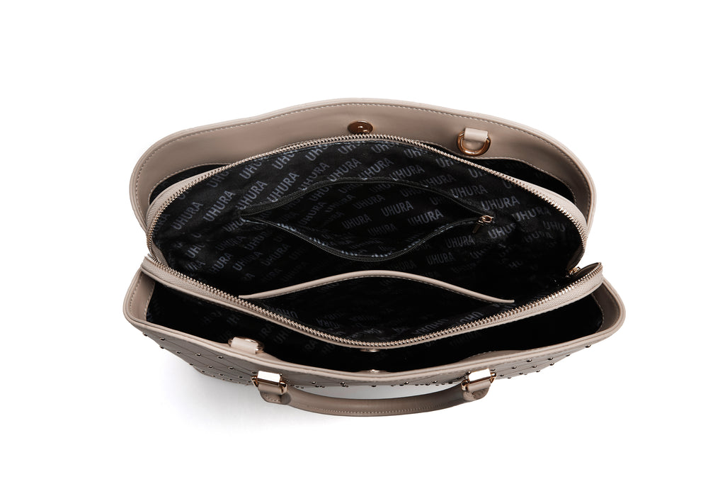 Nude studded large bag