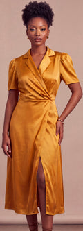 Orange wrap dress
