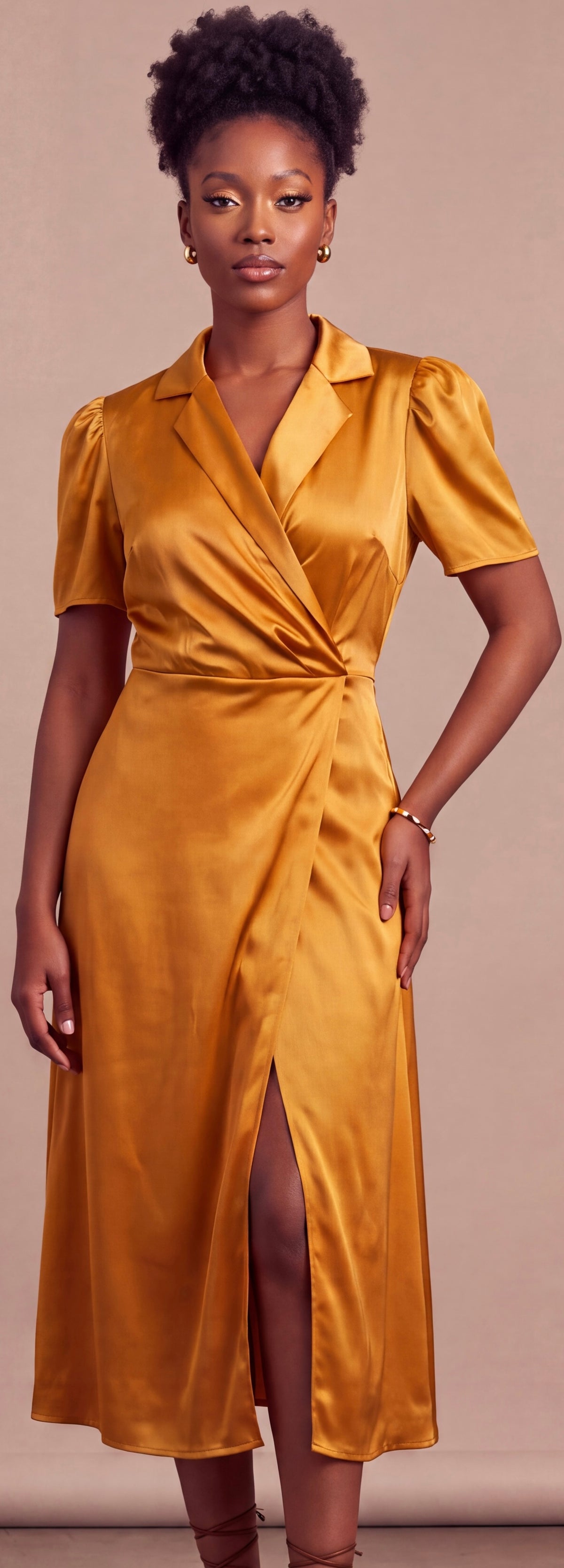 Orange wrap dress