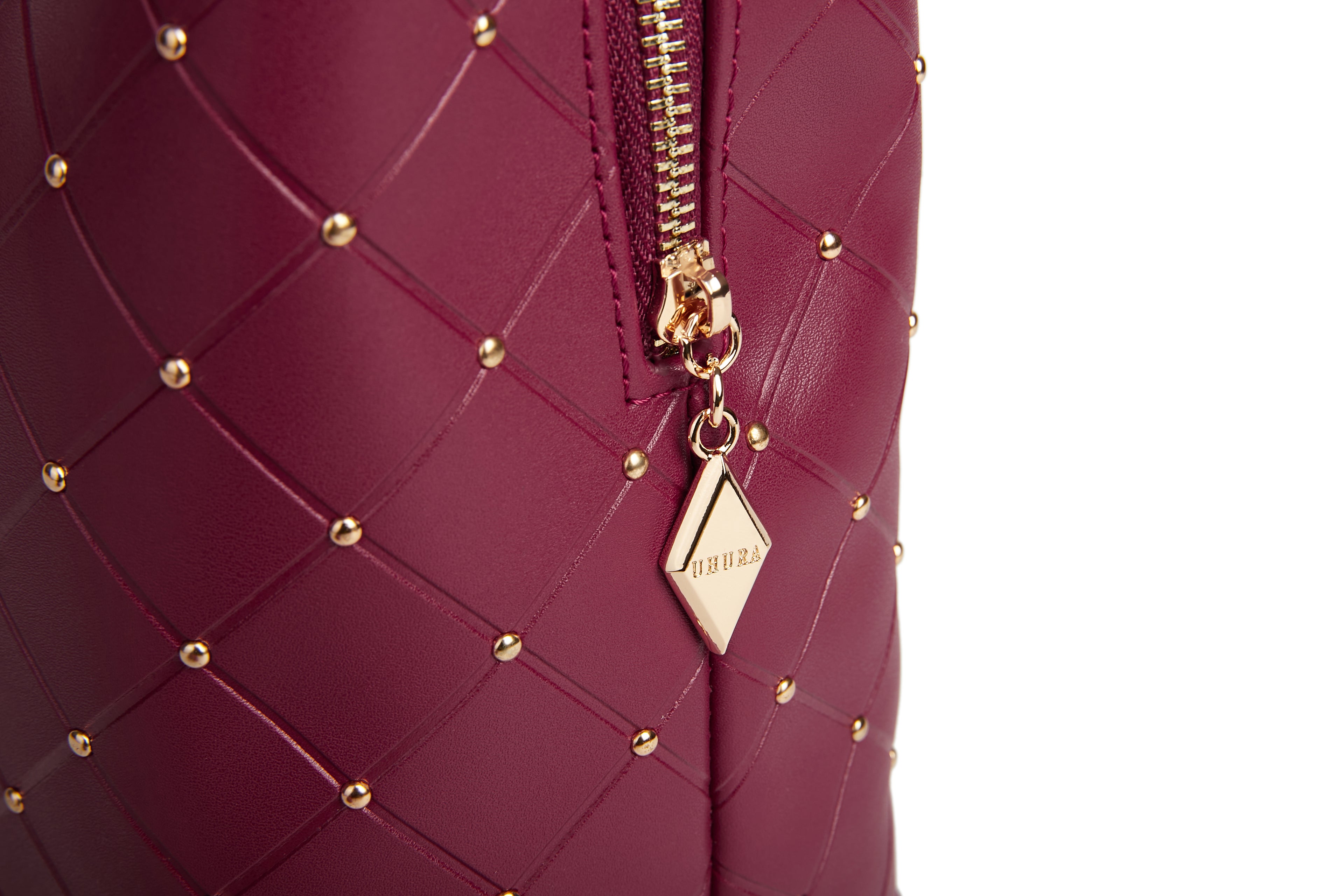 Burgundy large studded bag