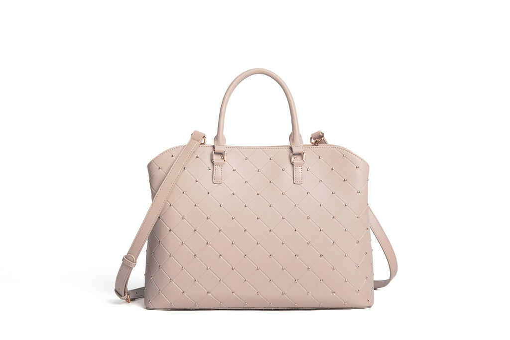 Nude studded large bag