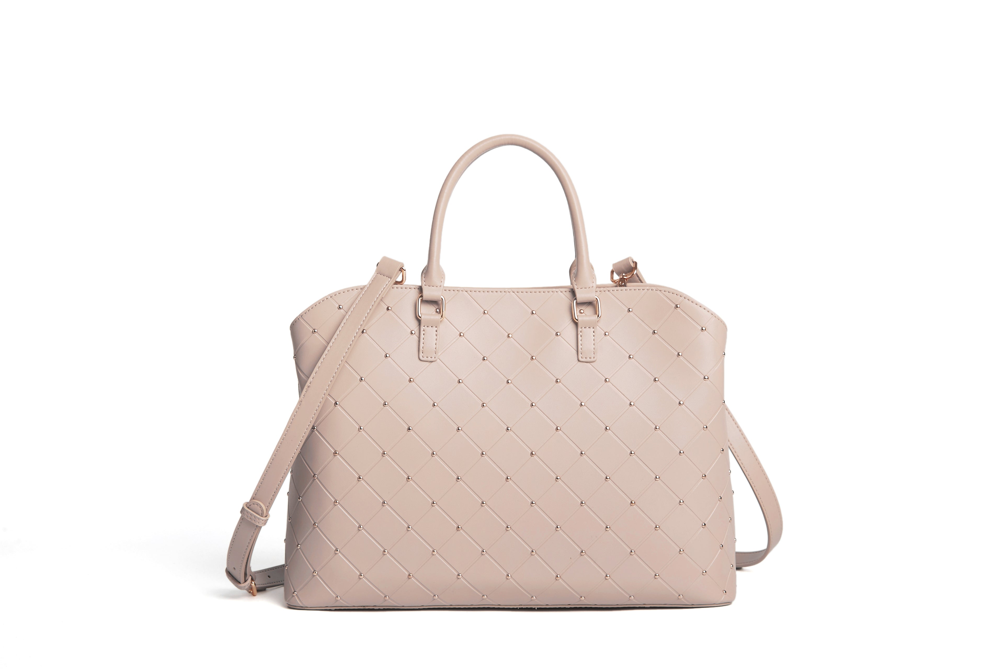 Nude studded large bag