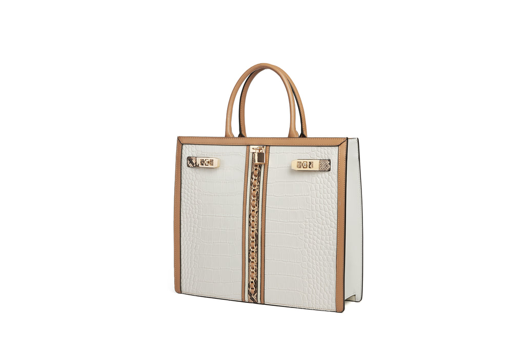 Large cream box bag
