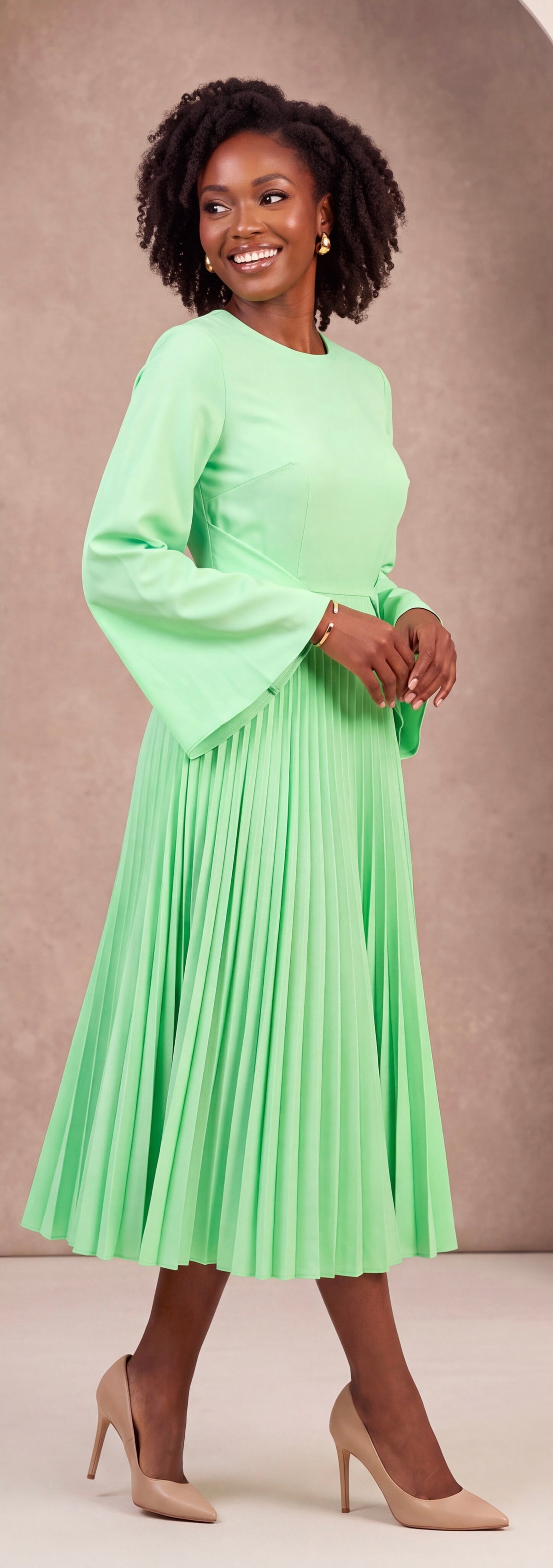 Midi pleated dress