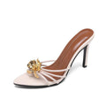 Nude buckle heeled sandals