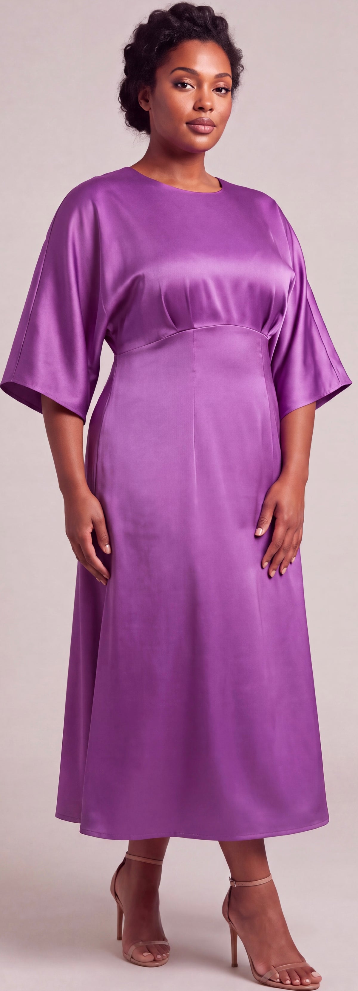 Purple midi dress