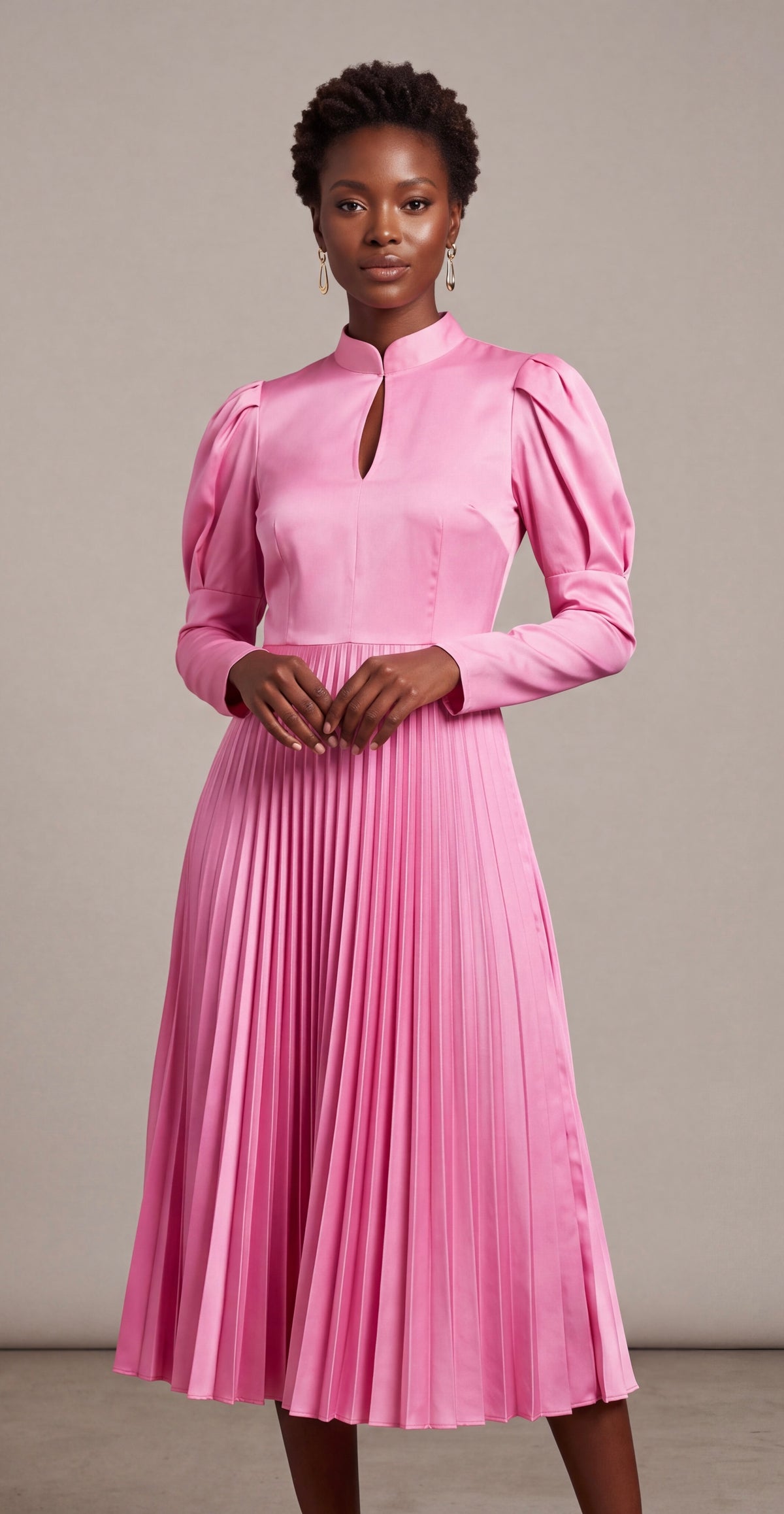 Pink pleated dress