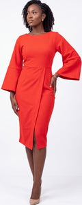 Red wrap dress