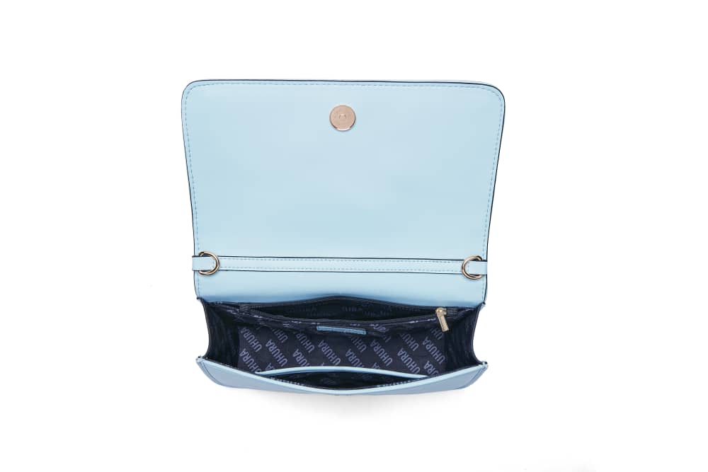 Sky blue ruched bag