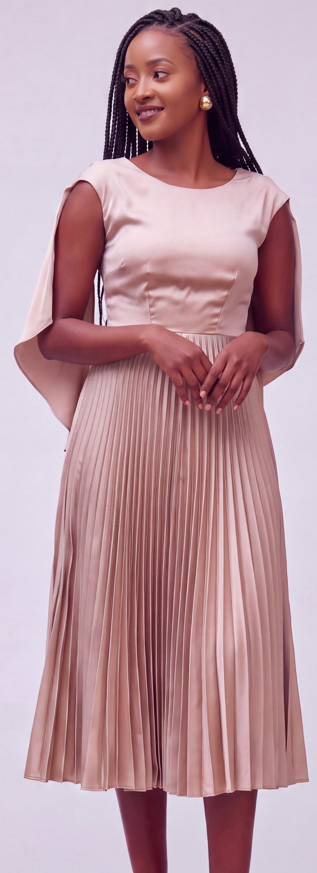 Cream tea length dress