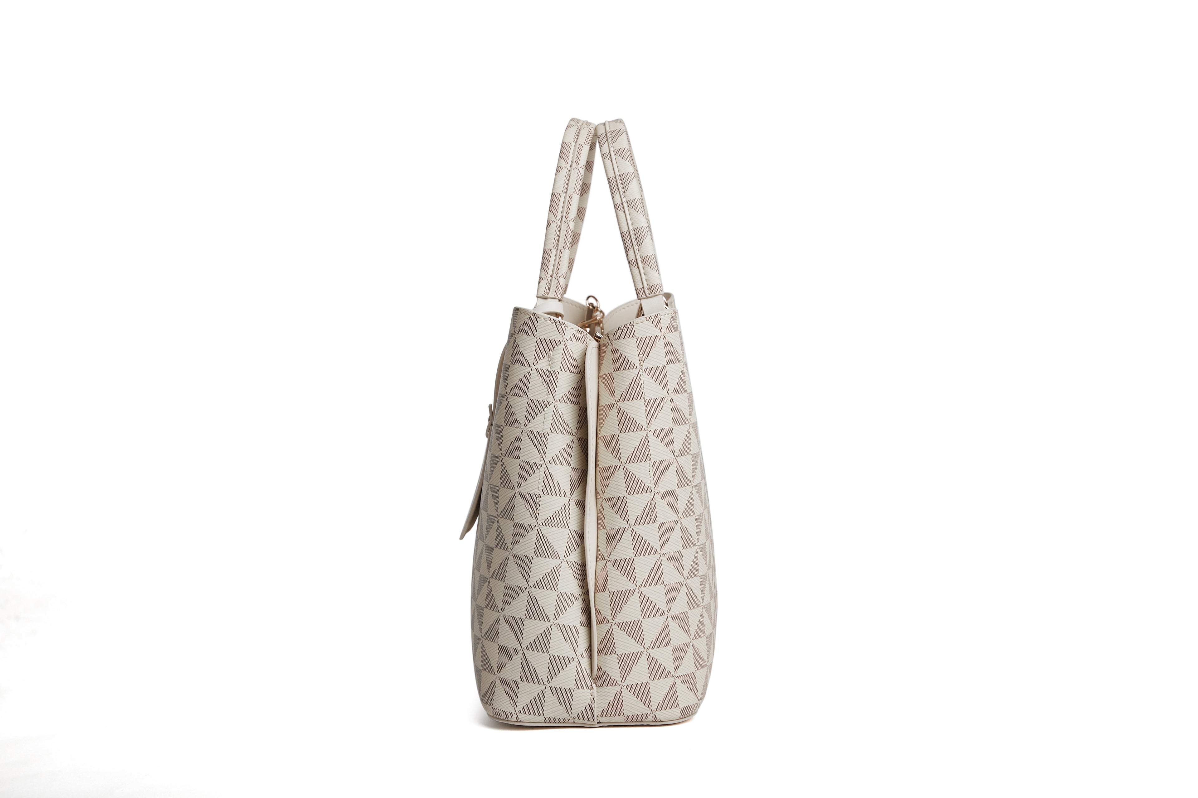 Cream print medium size bag
