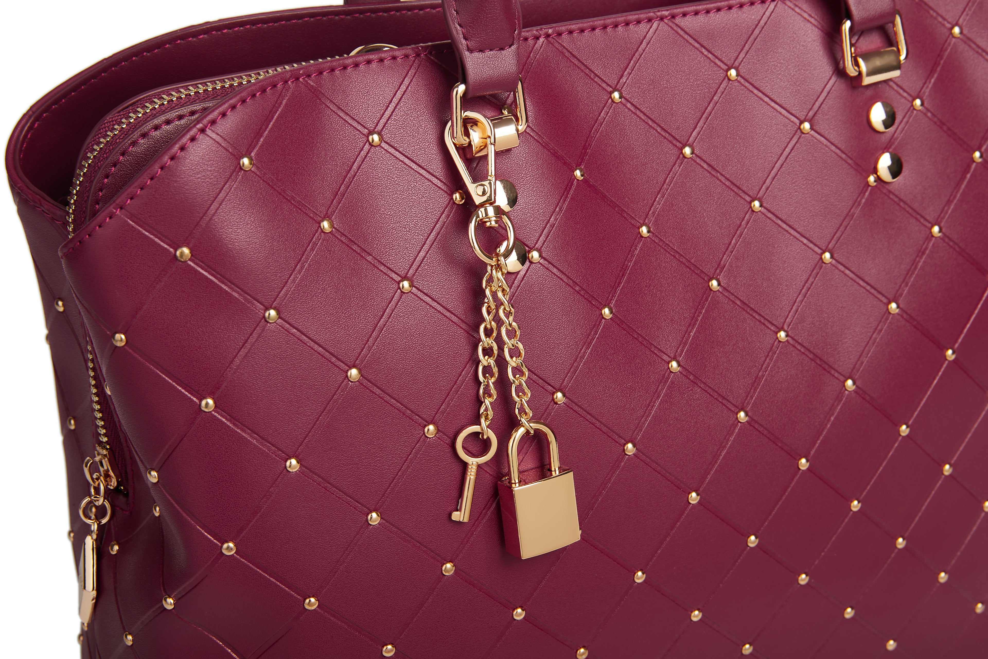 Burgundy large studded bag