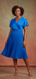 Blue pleated dress