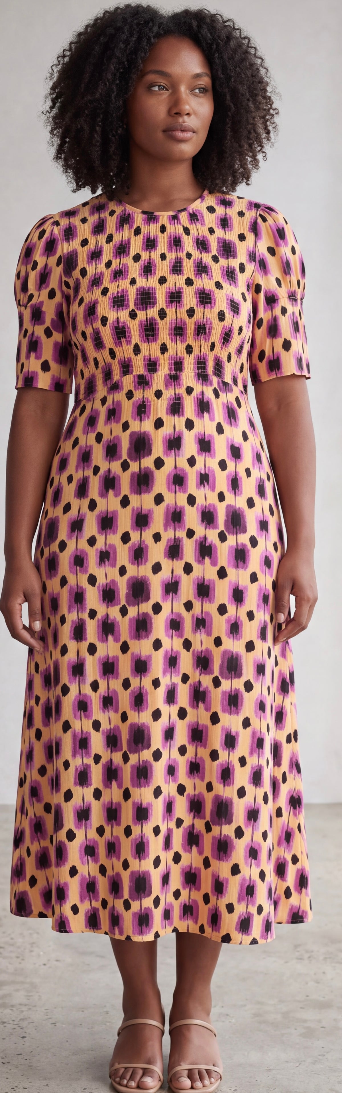 Print midi dress