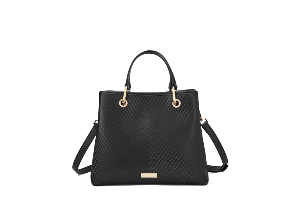 Black stripped medium size bag