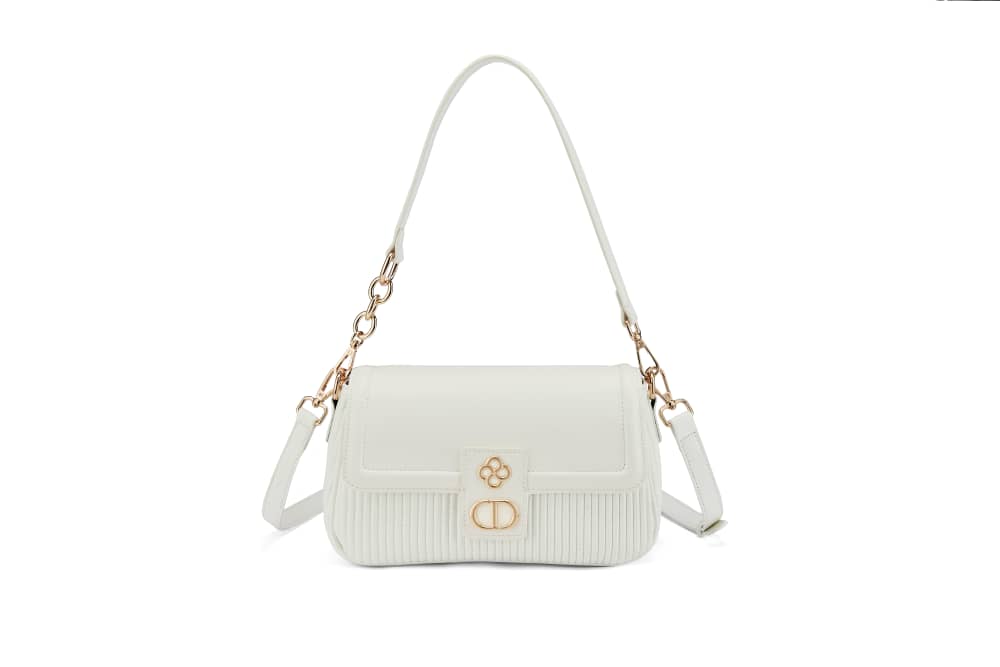 White ruched bag