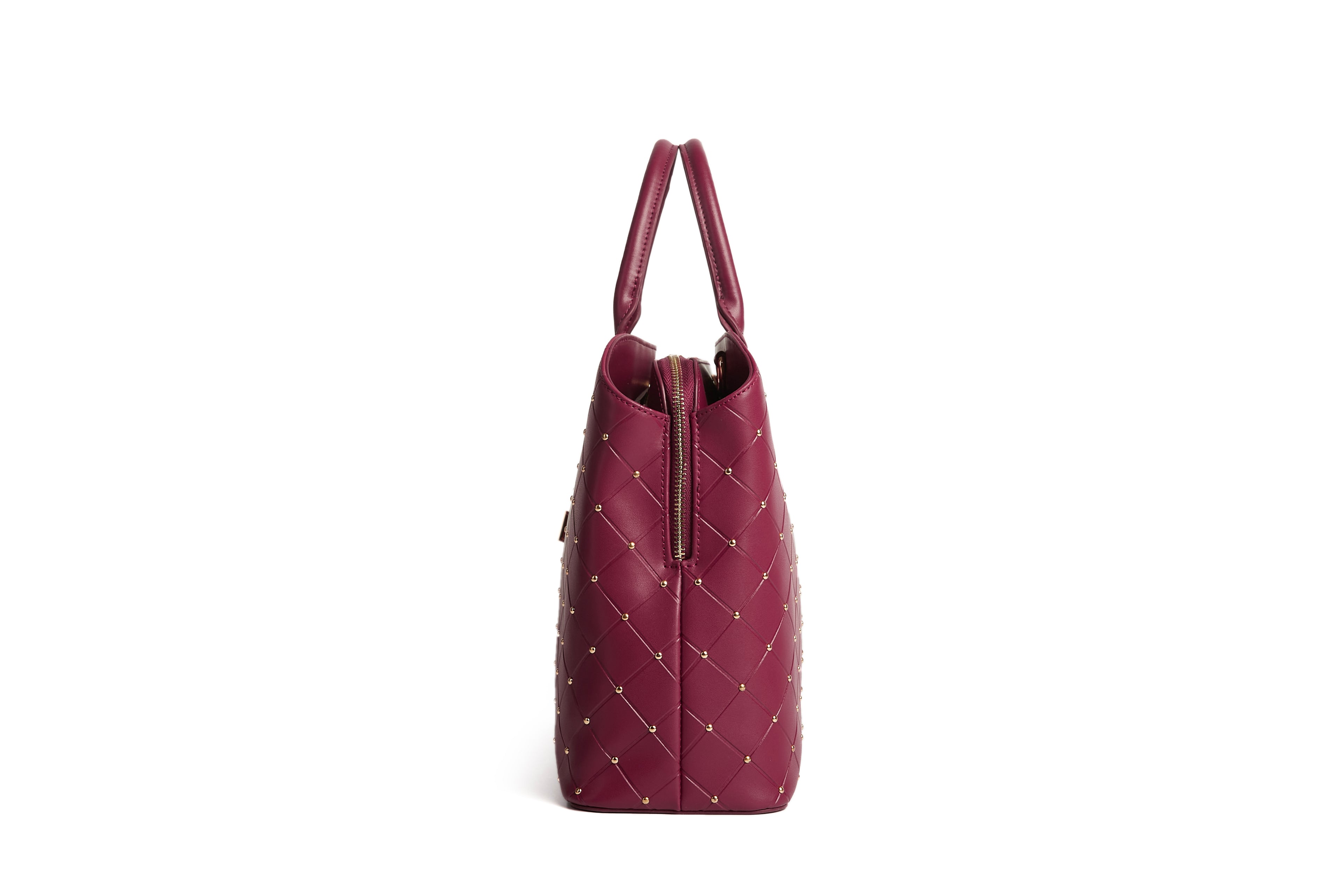 Burgundy large studded bag